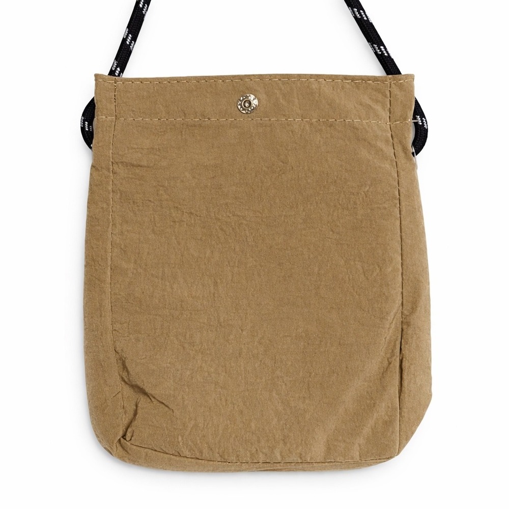 Khaki Nylon Utility Crossbody Bag Rope Strap Gorpcore Techwear Pouch - Picture 5 of 7